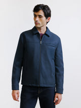 Navy shirt collar jacket