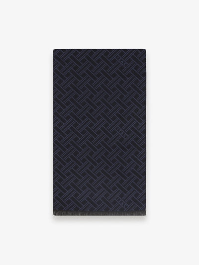 Navy patterned scarf