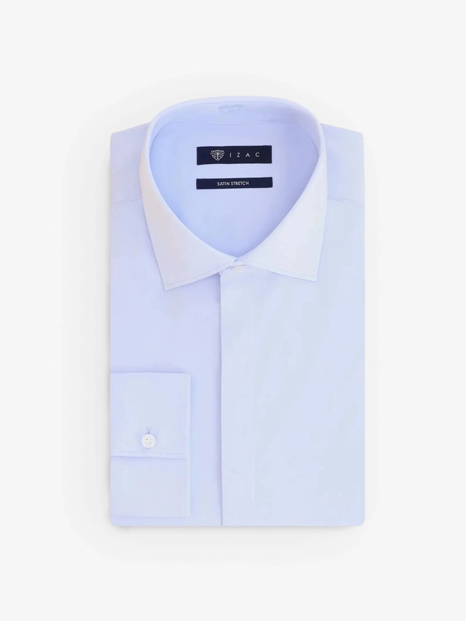 Chemise ville satin de coton ciel