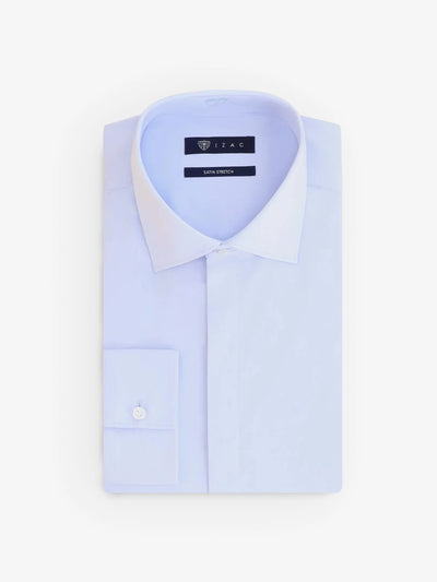 Chemise ville satin de coton ciel