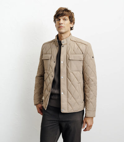 Blouson col chemise beige - IZAC