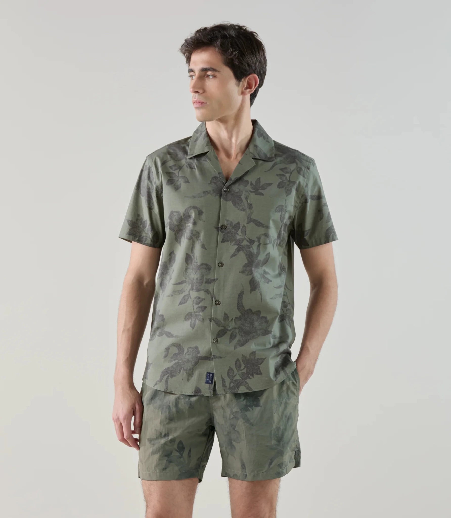 Chemise fantaisie kaki - IZAC