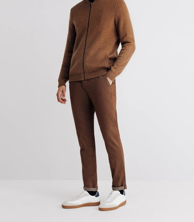 Pull gilet zippé col teddy camel - IZAC