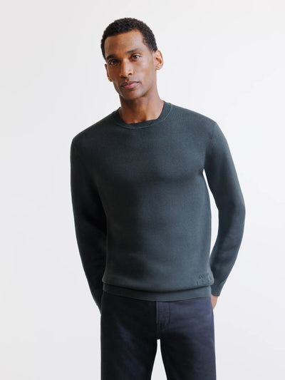 Dark khaki teddy round neck jumper