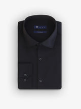 Black cotton satin adjusted shirt