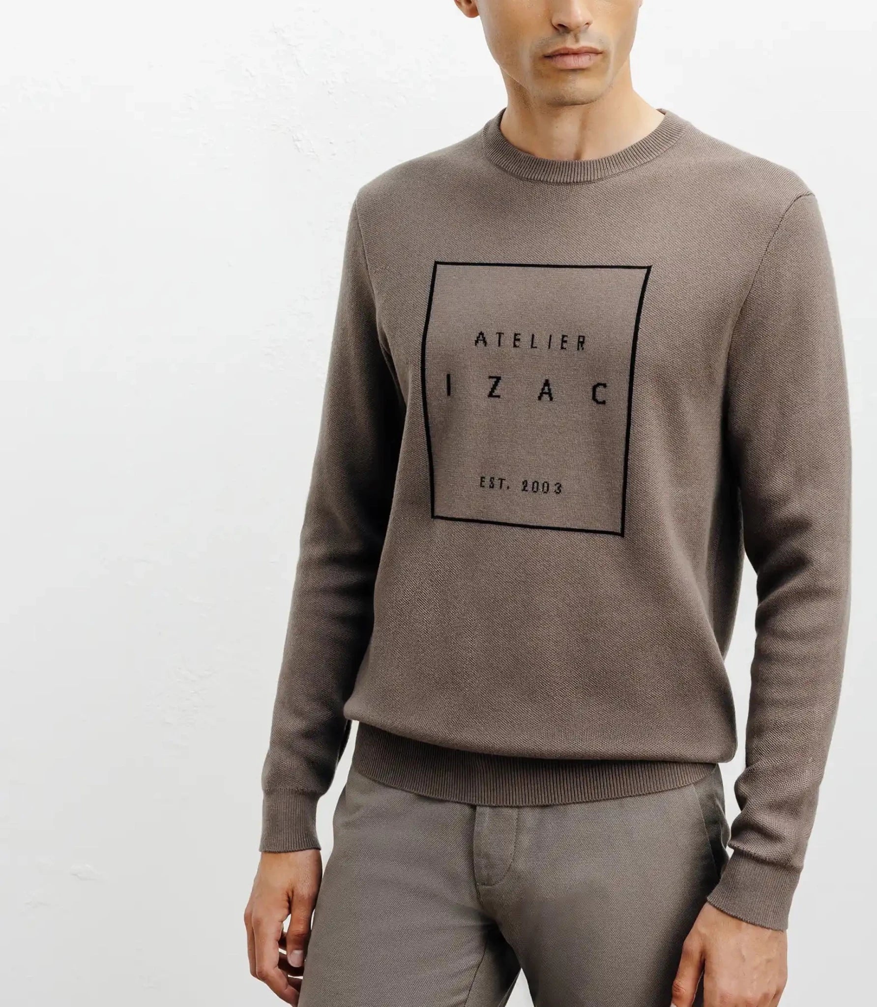 Round-neck sweater in shimmer