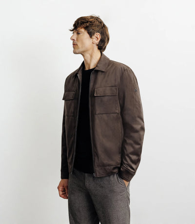 Blouson col chemise marron - IZAC