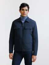 Blouson col chemise marine