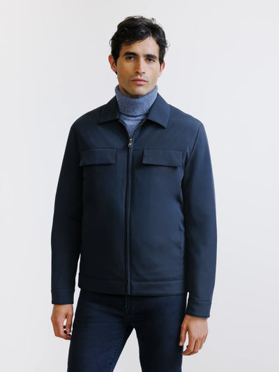 Blouson col chemise marine
