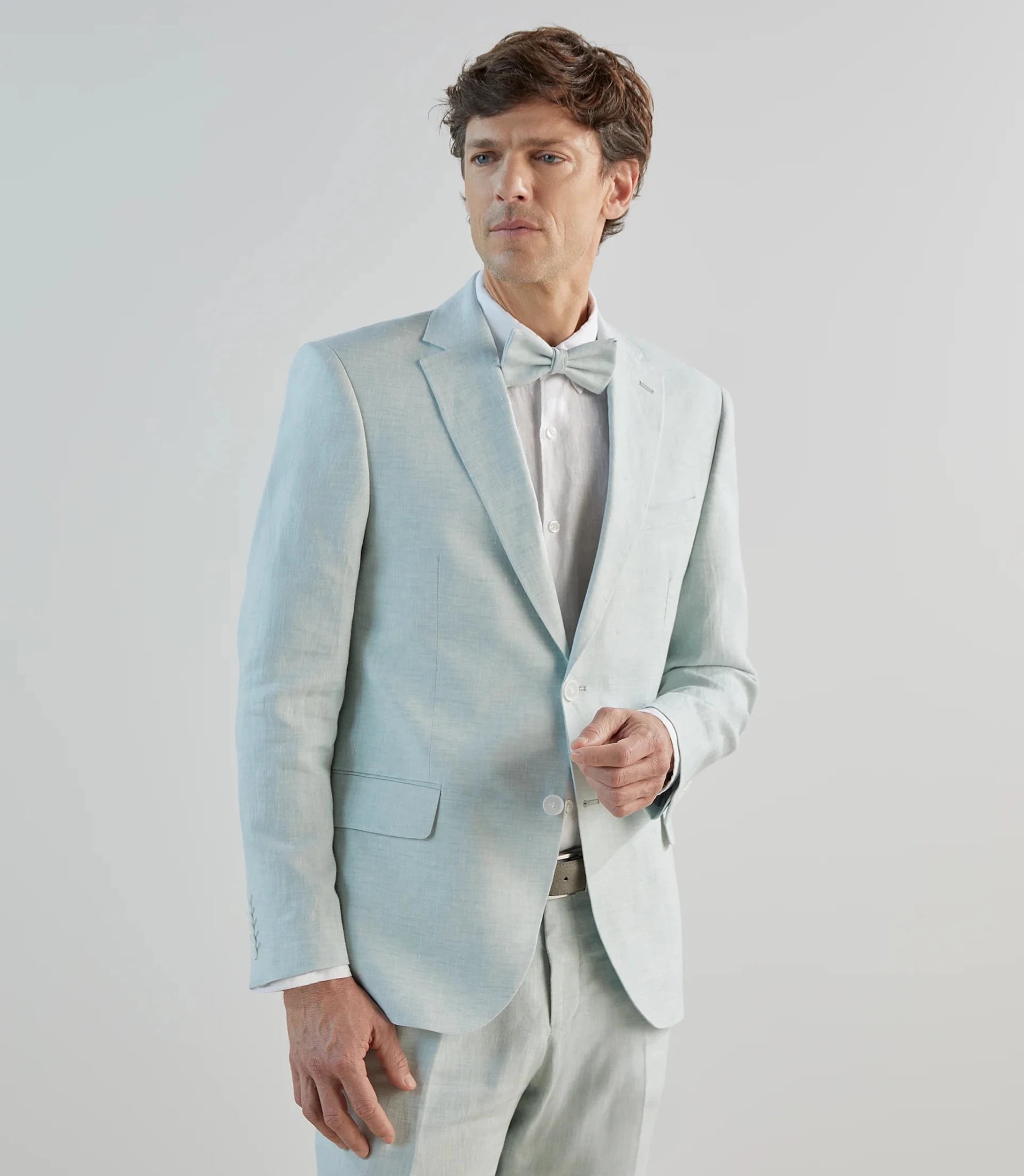 Veste ville 100% lin vert d'eau - IZAC