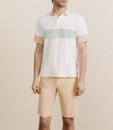 Polo boutonné à bandes verte - IZAC