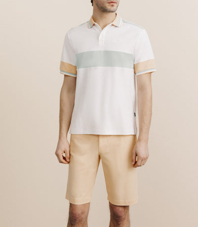 Polo boutonné à bandes verte - IZAC