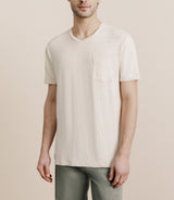 Natural linen V-neck t-shirt