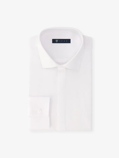 Chemise col italien blanche - IZAC