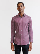 Chemise à rayures bordeaux