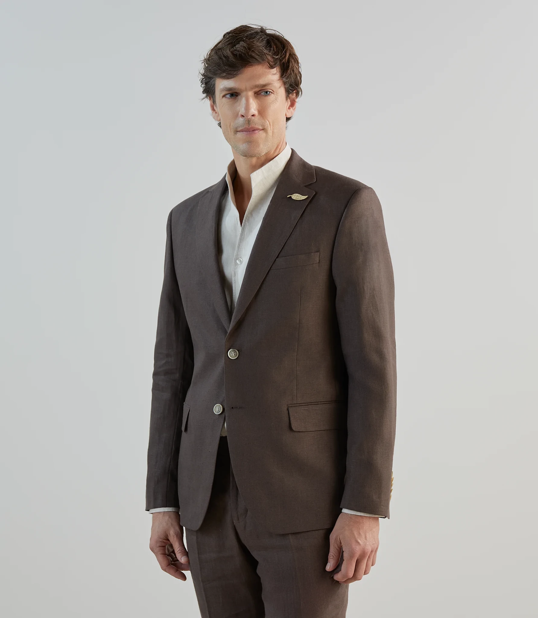 Veste ville 100% lin marron