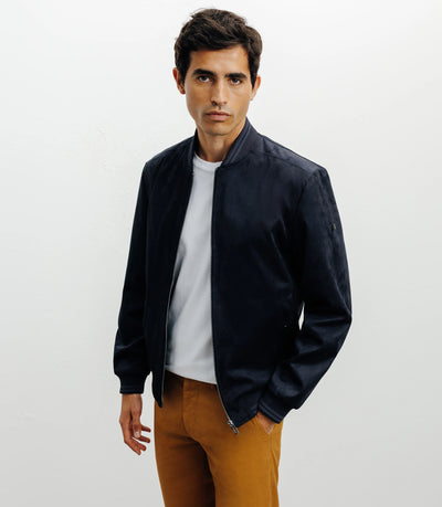 Blouson col teddy marine - IZAC