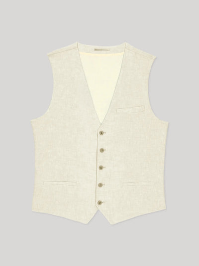 Gilet ville 100% lin beige - IZAC