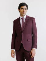 2-button suit in plum wool