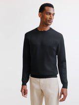 Black teddy round-neck jumper