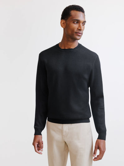 Black teddy round-neck jumper