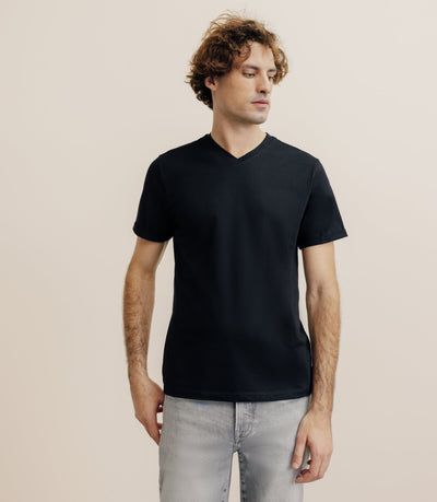 Pack de 2 t-shirts col V noirs - IZAC