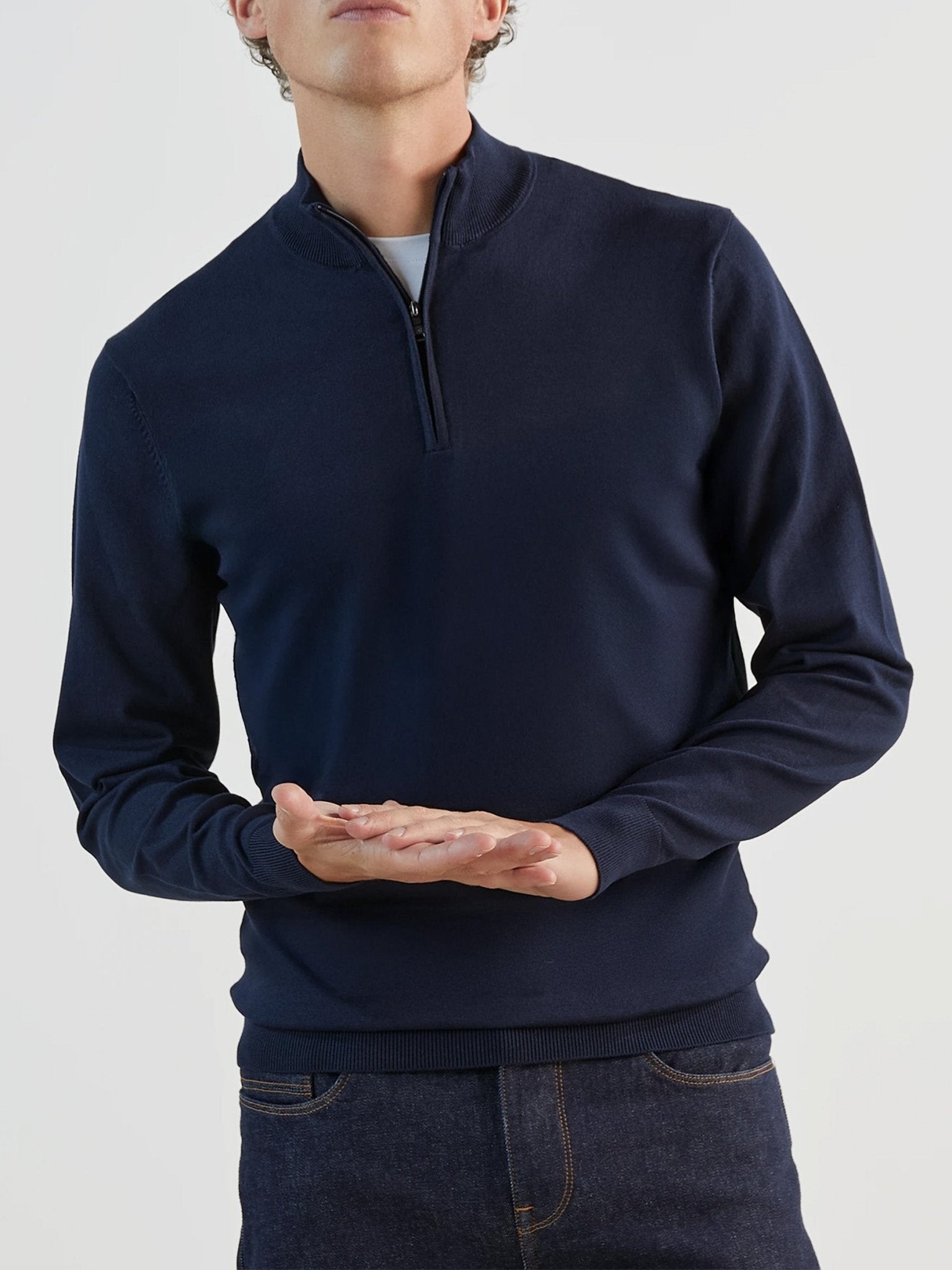 Pull col zip marine - IZAC