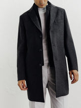 City coat with removable trim, dark gray