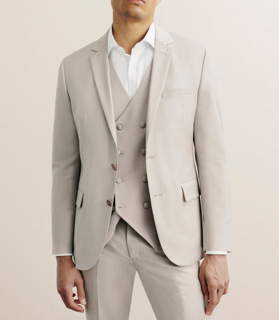 Costume 3 pièces cérémonie ajusté beige - IZAC