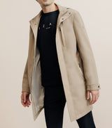 Parka longue et légère beige