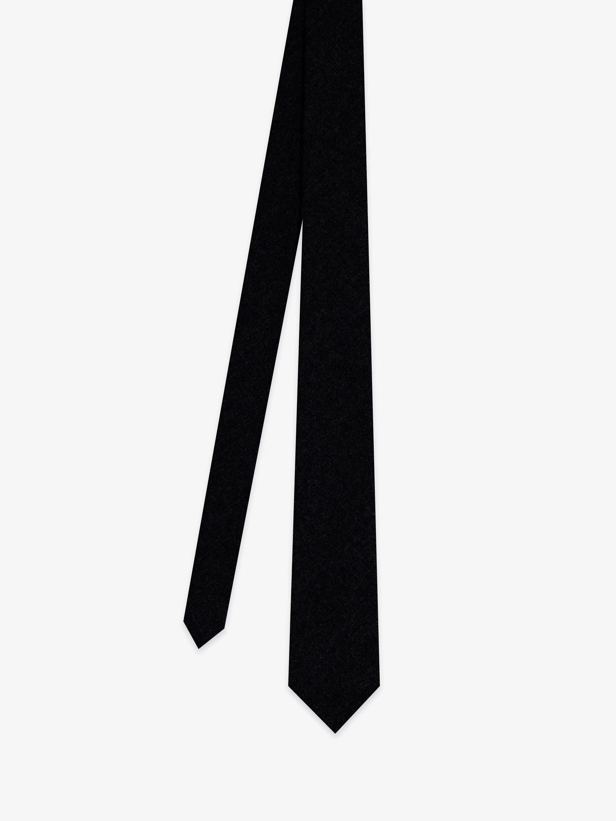 Plain black flannel tie