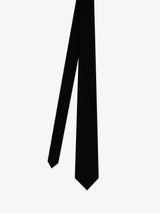Plain black flannel tie