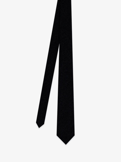 Plain black flannel tie