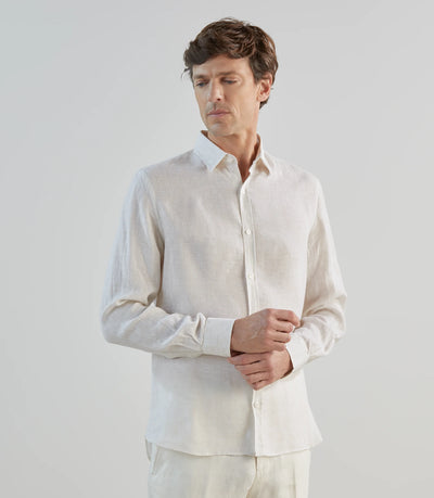 Chemise 100% lin beige - IZAC