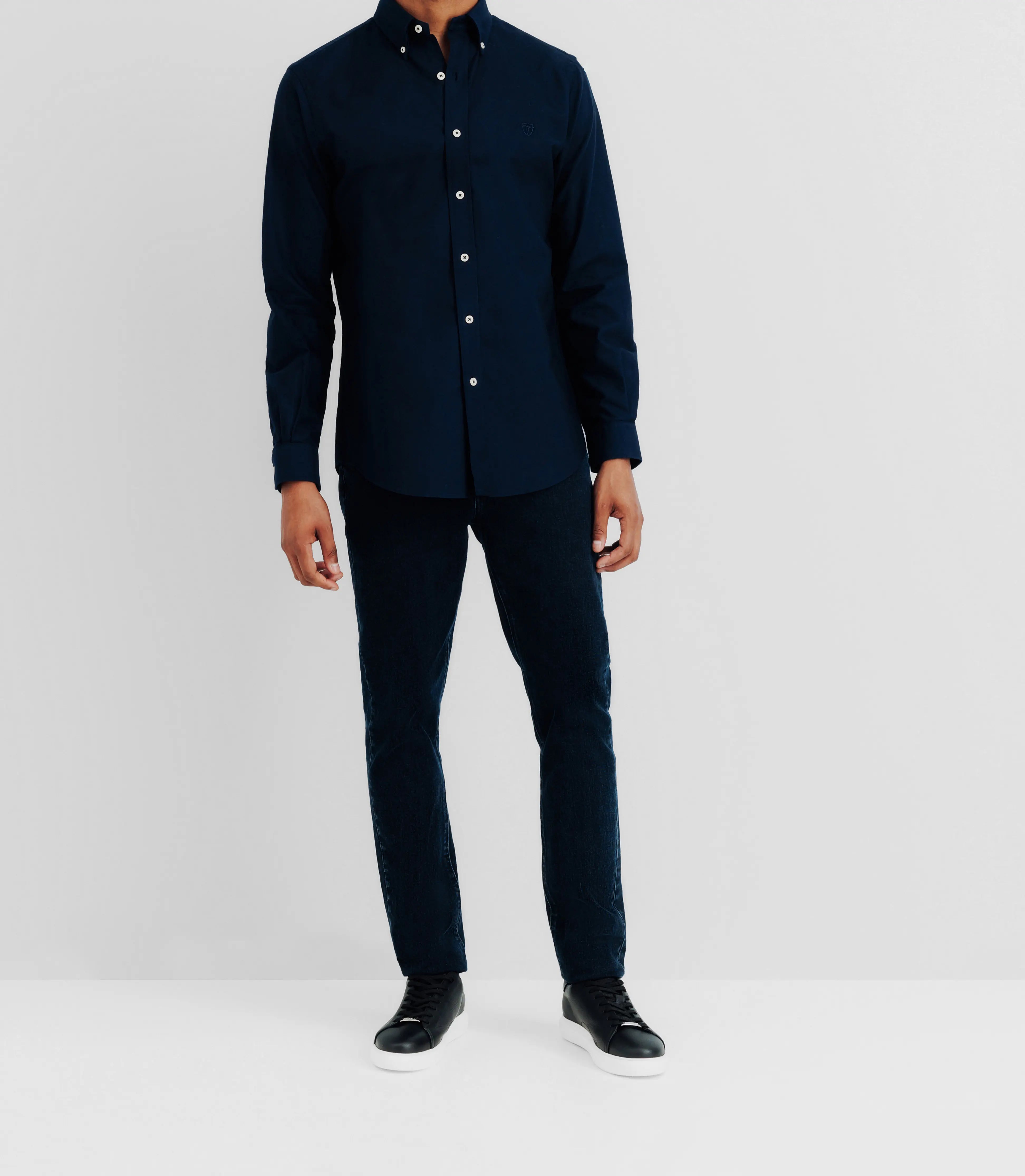 Chemise avec col boutonné marine - IZAC