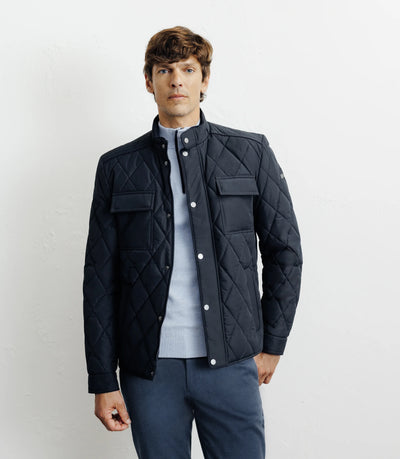 Blouson col chemise marine - IZAC