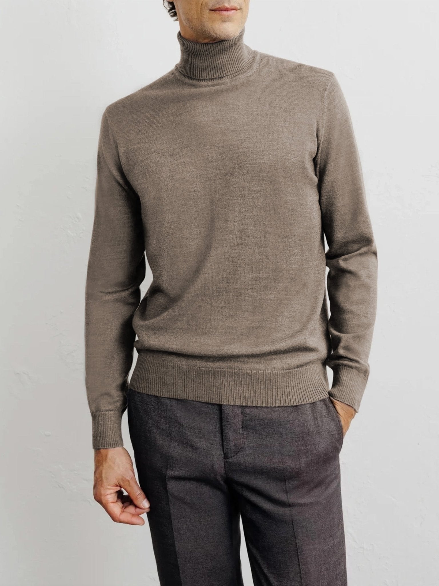 Pull col roulé chatain - IZAC