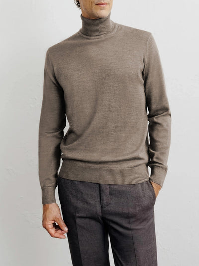 Pull col roulé chatain - IZAC
