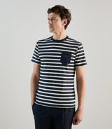 T-shirt à manches courte rayé marine - IZAC