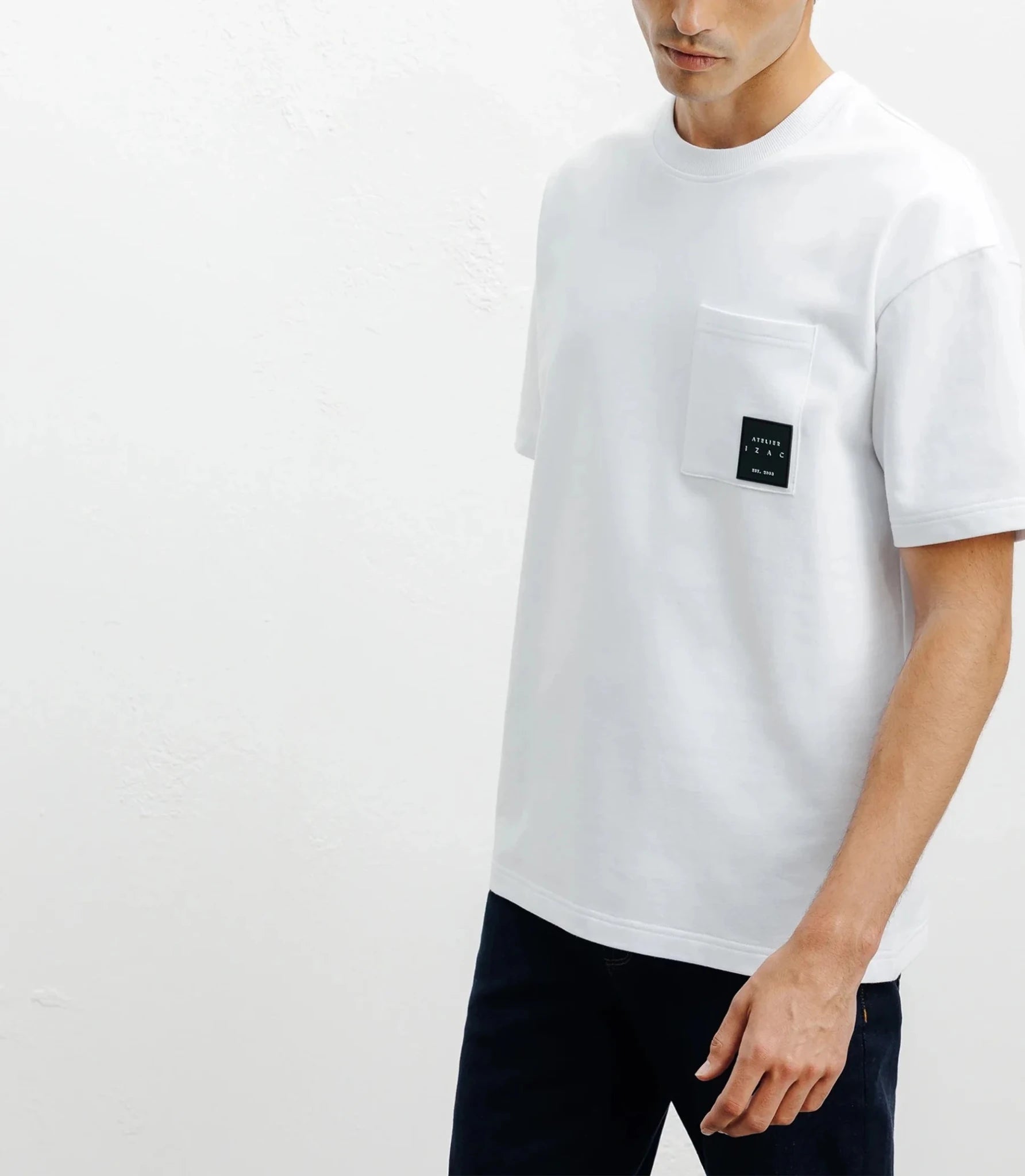 Oversized round-neck T-shirt, white