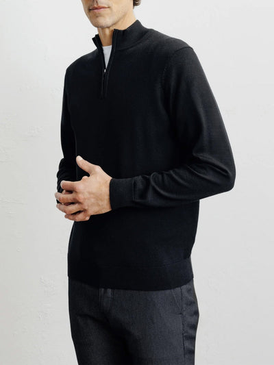 Pull demi zippé noir - IZAC