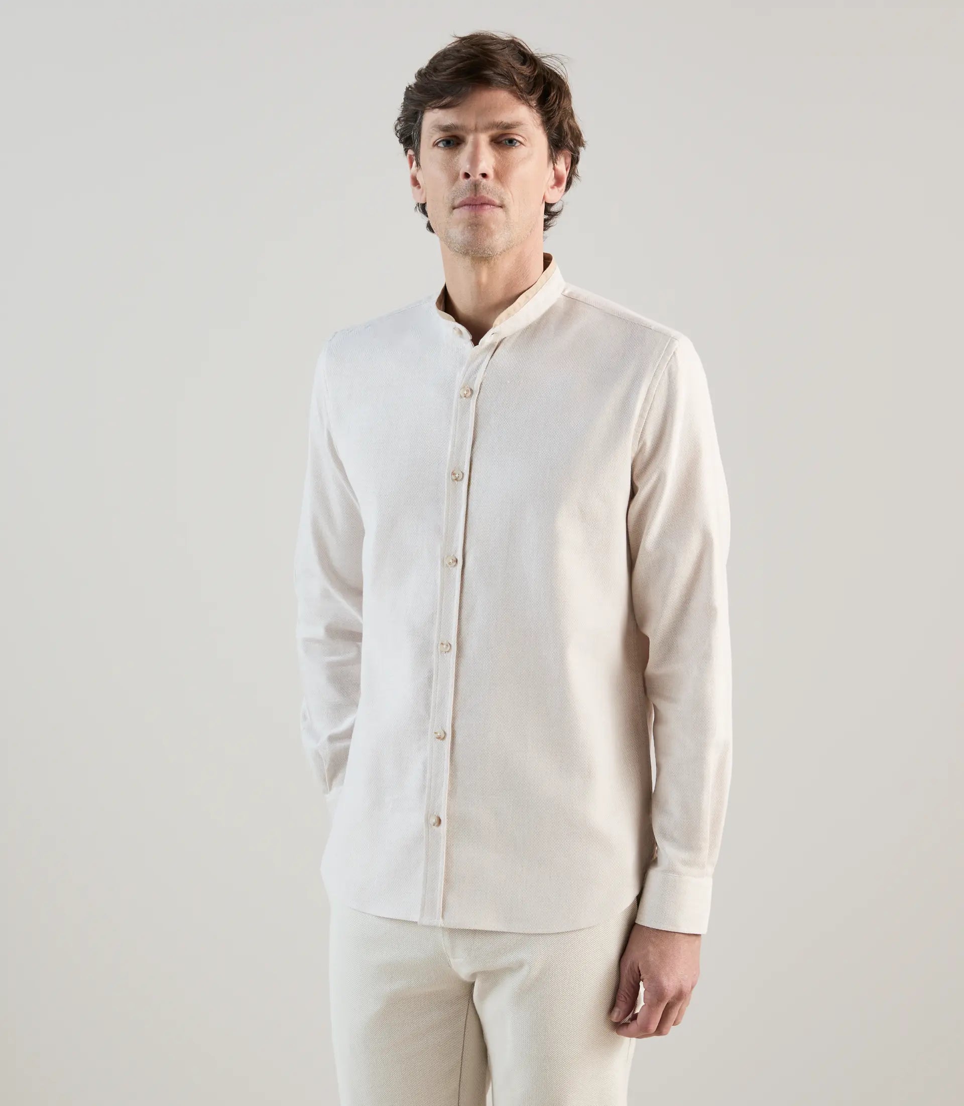 Chemise à coudières beige - IZAC