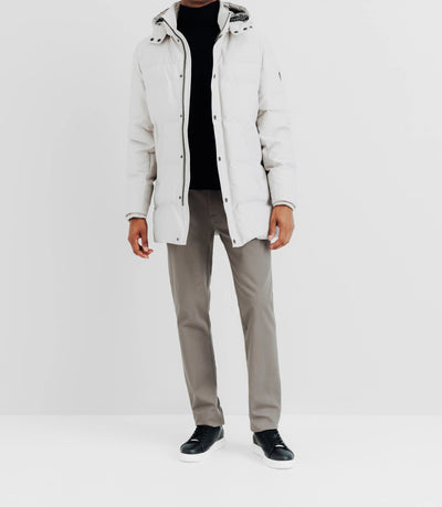 Parka longue matelassée à capuche écrue - IZAC