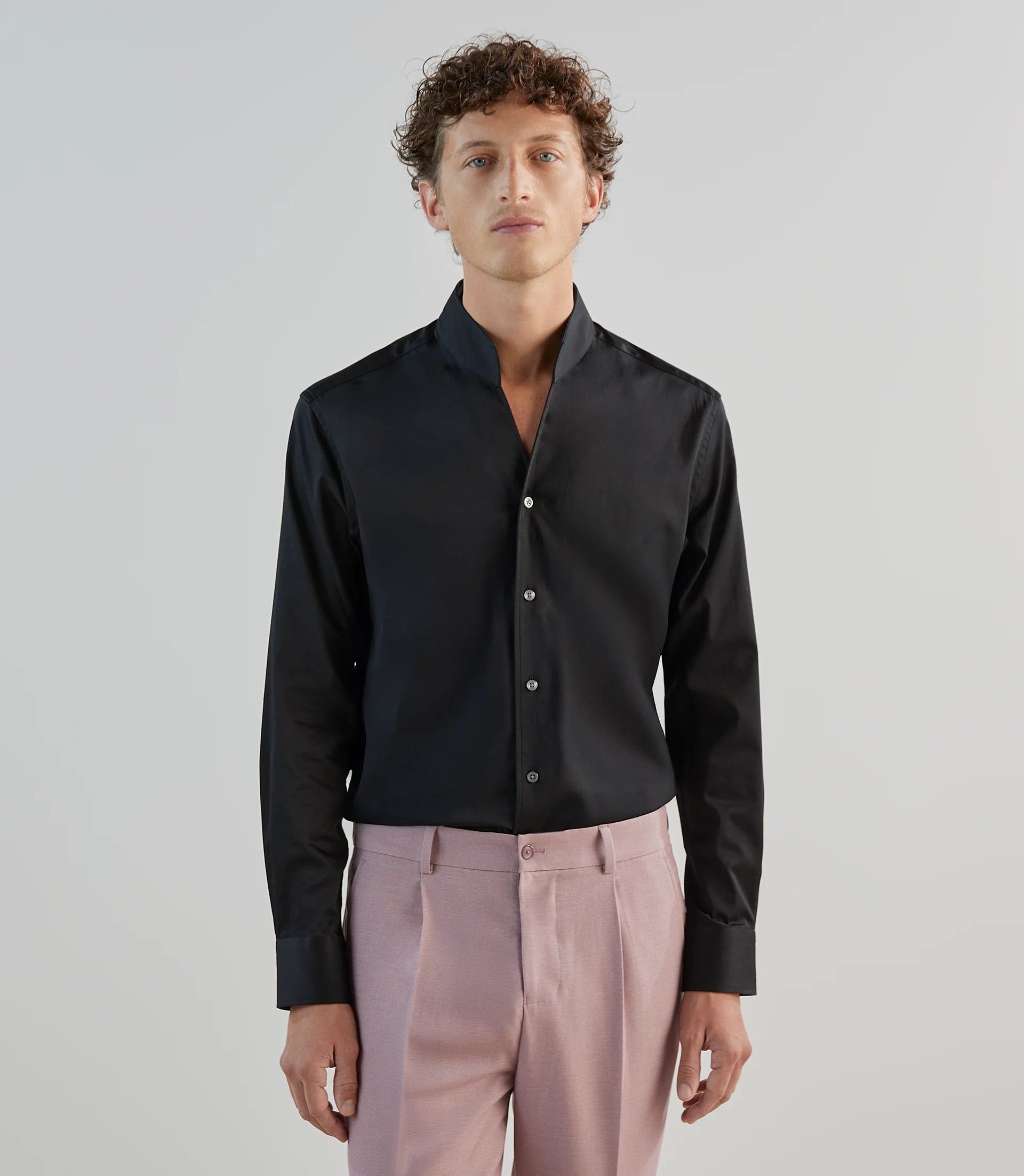 Chemise ville en coton noir - IZAC