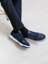 Baskets en cuir marine