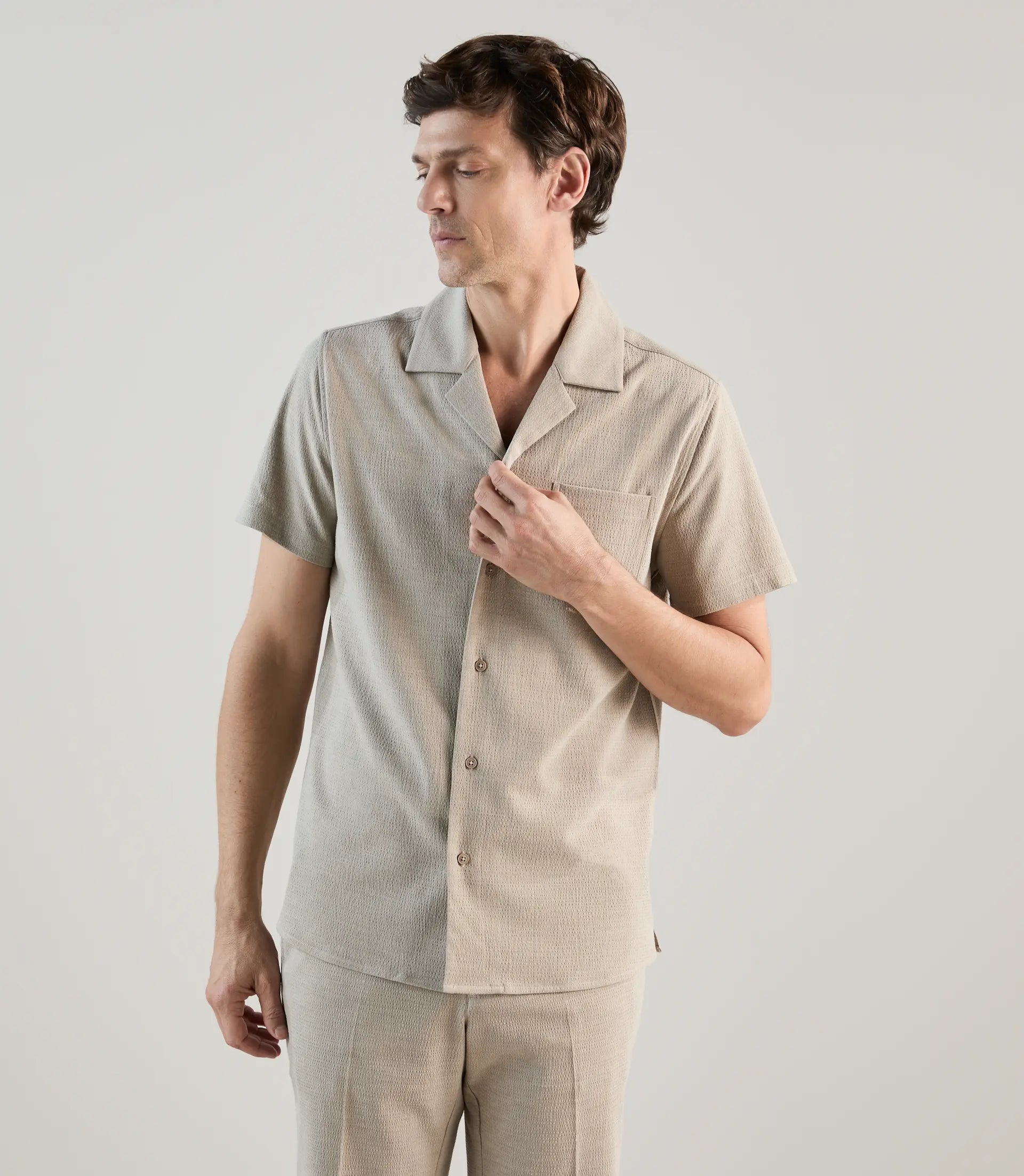 Chemise unie beige - IZAC