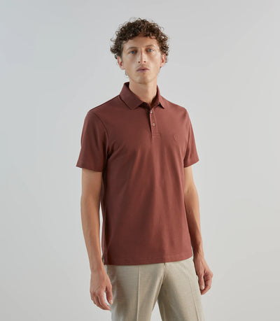 Polo piqué rouge bordeaux - IZAC
