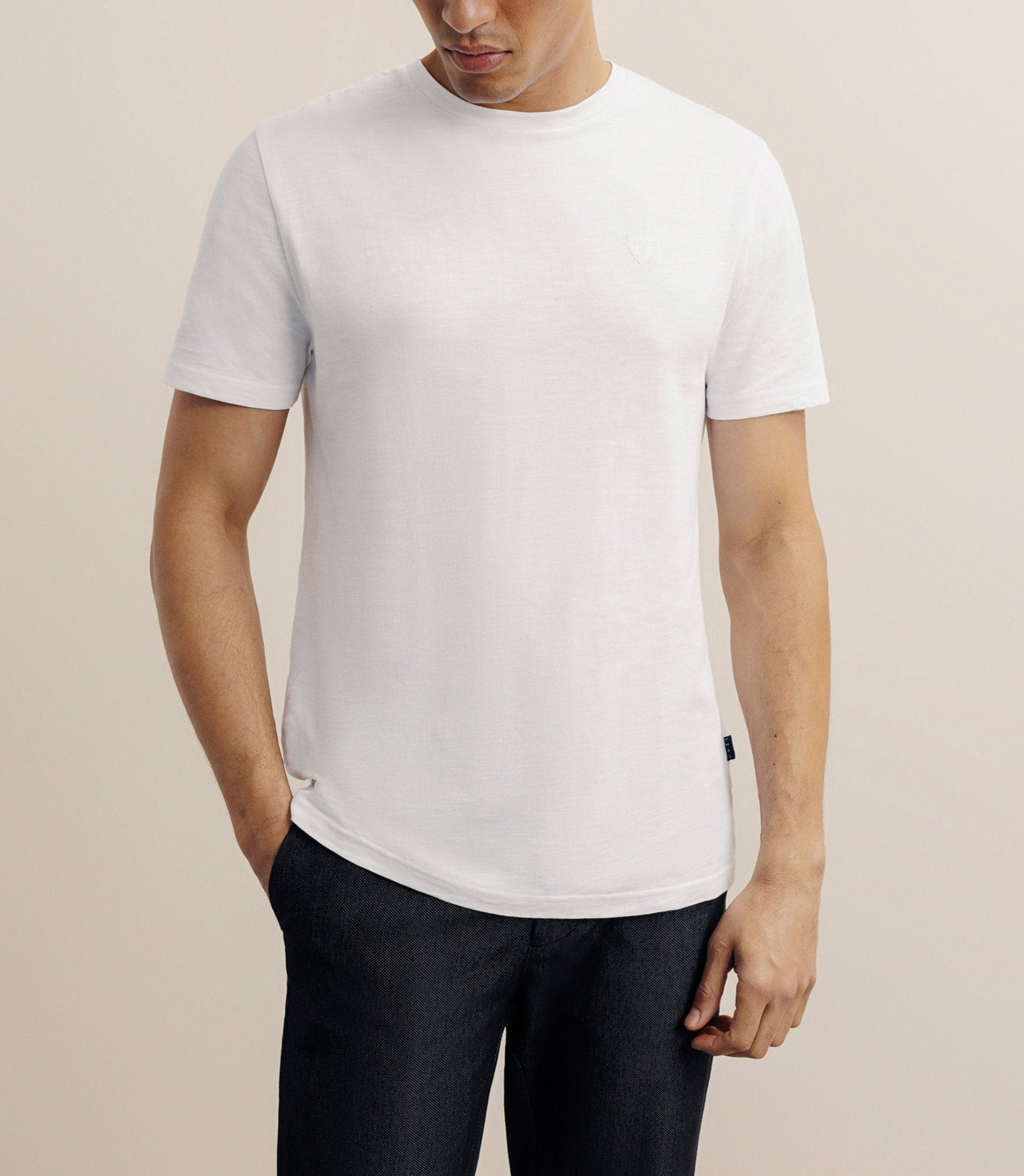 T-shirt col rond blanc
