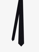 Plain navy flannel tie