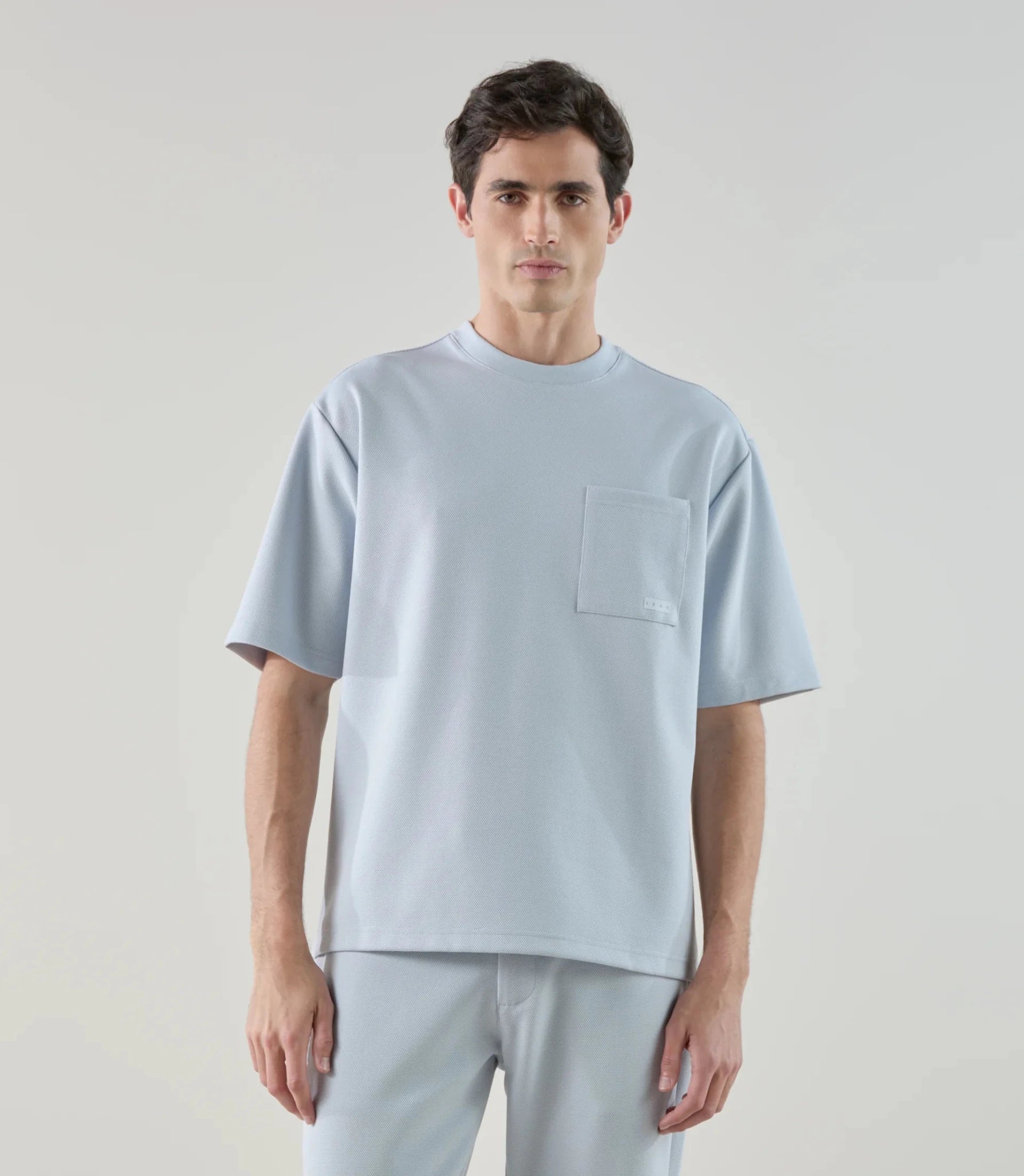 T-shirt col rond en jeu de points ciel - IZAC